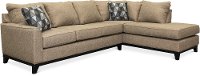 Casual Contemporary Tweed Brown 2 Piece Sectional Sofa - Emerson