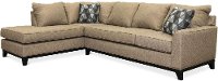 Casual Contemporary Tweed Brown 2 Piece Sectional Sofa - Emerson