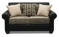 Rustic Traditional Black and Brown Loveseat - Marksman