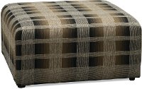 Casual Rustic Brown Plaid Cocktail Ottoman - Marksman