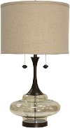 Grand Scale Plated Glass Table Lamp with a Metal Base - Weimer