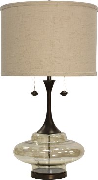 Grand Scale Plated Glass Table Lamp with a Metal Base - Weimer