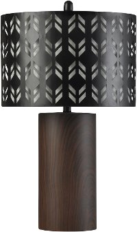 Metal Table Lamp with Laser Cut Metal Layered Shade