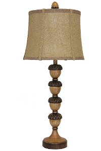 Stacking Acorn Table Lamp with Fabric Shade - Mossy Oak