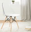 100275 Clear and White Eiffel Style Chair - Annexe