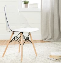 100275 Clear and White Eiffel Style Chair - Annexe