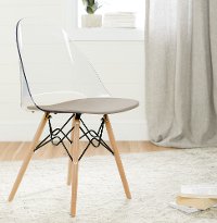100276 Clear and Gray Eiffel Style Chair - Annexe