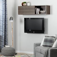 11248 Gray Maple Wall Mounted TV Stand and Shelf (66 Inch) - City Life