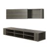 11248 Gray Maple Wall Mounted TV Stand and Shelf (66 Inch) - City Life-3