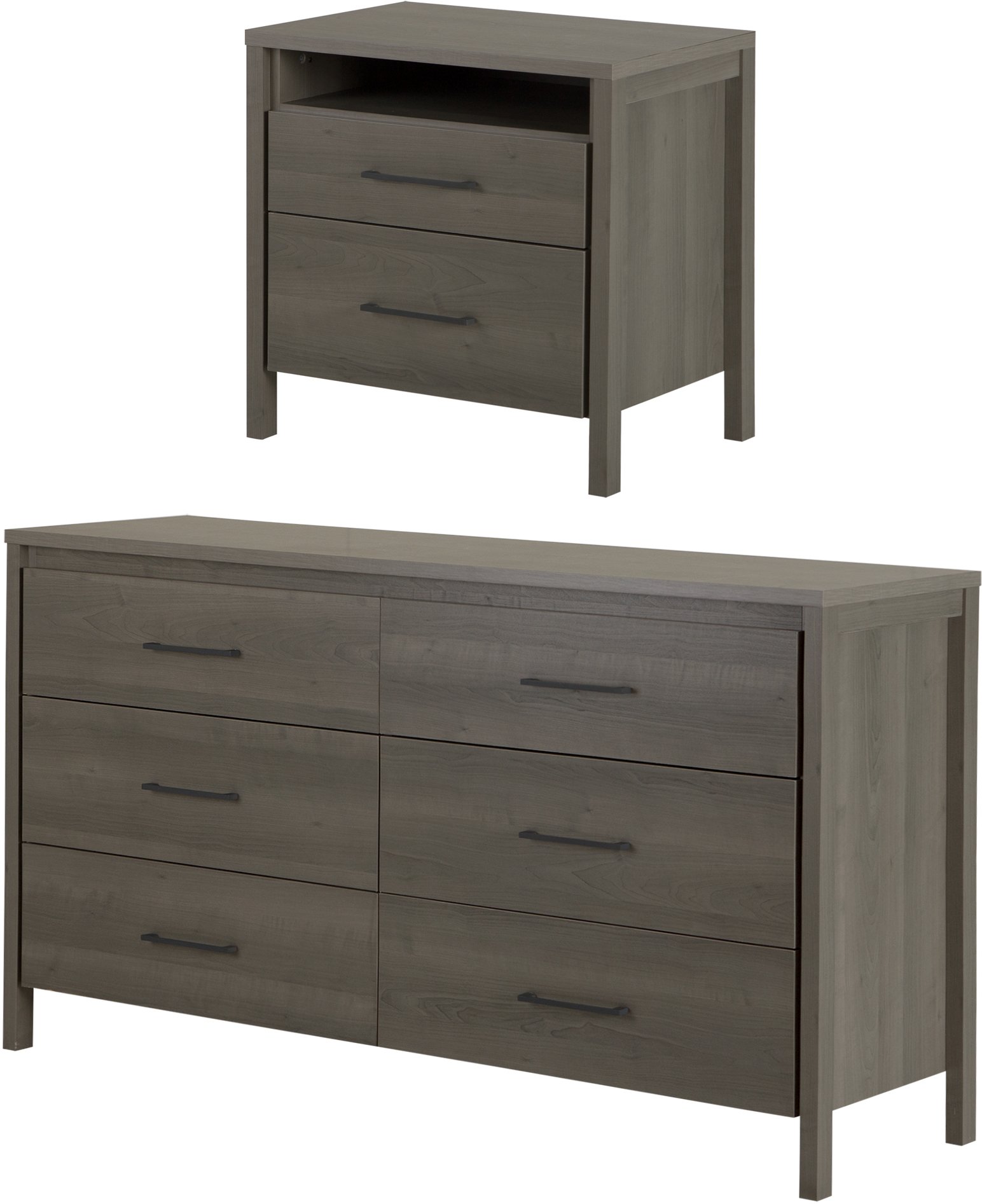 11271 Contemporary Gray Oak Dresser & Nightstand Set - Gravity-2
