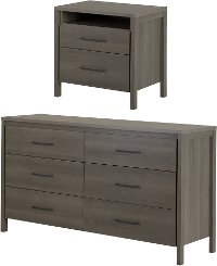 11271 Contemporary Gray Oak Dresser & Nightstand Set - Gravity-2