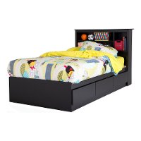 11273 Black Twin Mates Storage Bed & Bookcase Headboard - Vito-4