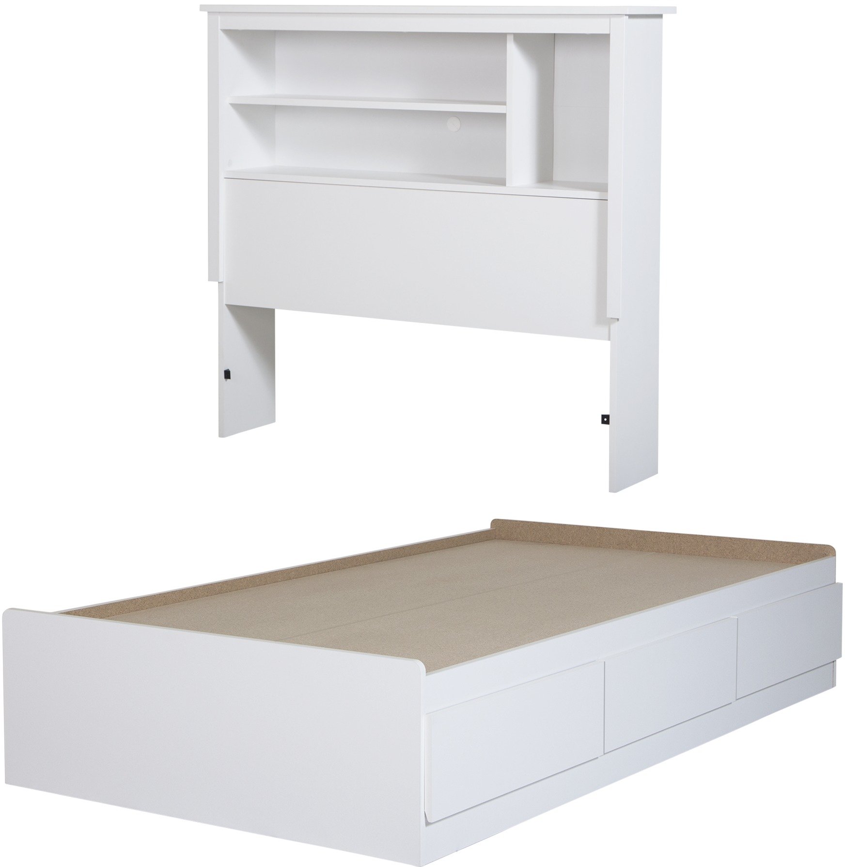 11274 White Twin Mates Storage Bed & Bookcase Headboard - Vito-2