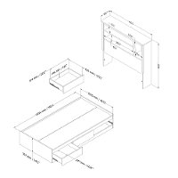 11274 White Twin Mates Storage Bed & Bookcase Headboard - Vito-4
