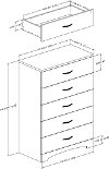 11279 Black Tall Chest of Drawers - Step One-4