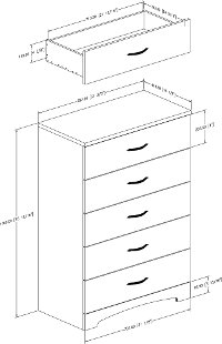 11279 Black Tall Chest of Drawers - Step One-4