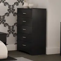 11279 Step One Black Tall Chest of Drawers
