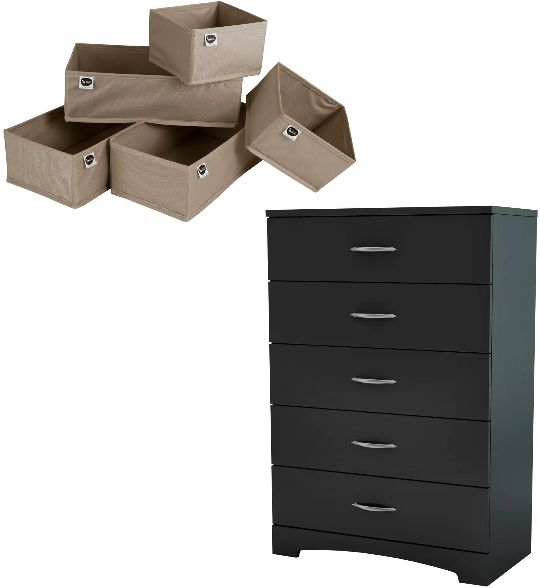 11279 Step One Black Tall Chest of Drawers-2