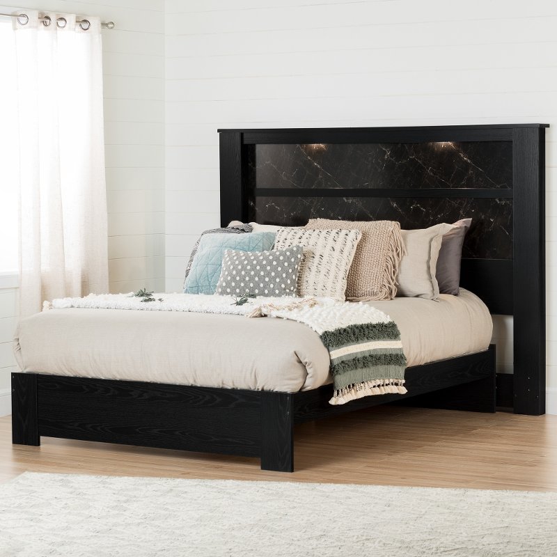 Black Queen Platform Bed With Headboard Gloria Rc Willey Black Queen Platform Bed With Headboard Gloria Rc Willey Furniture