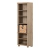 100262 Narrow Oak Bookcase with Basket - Hopedale-2