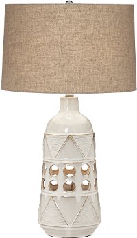 Beige Almond Ceramic Table Lamp - Kiowa