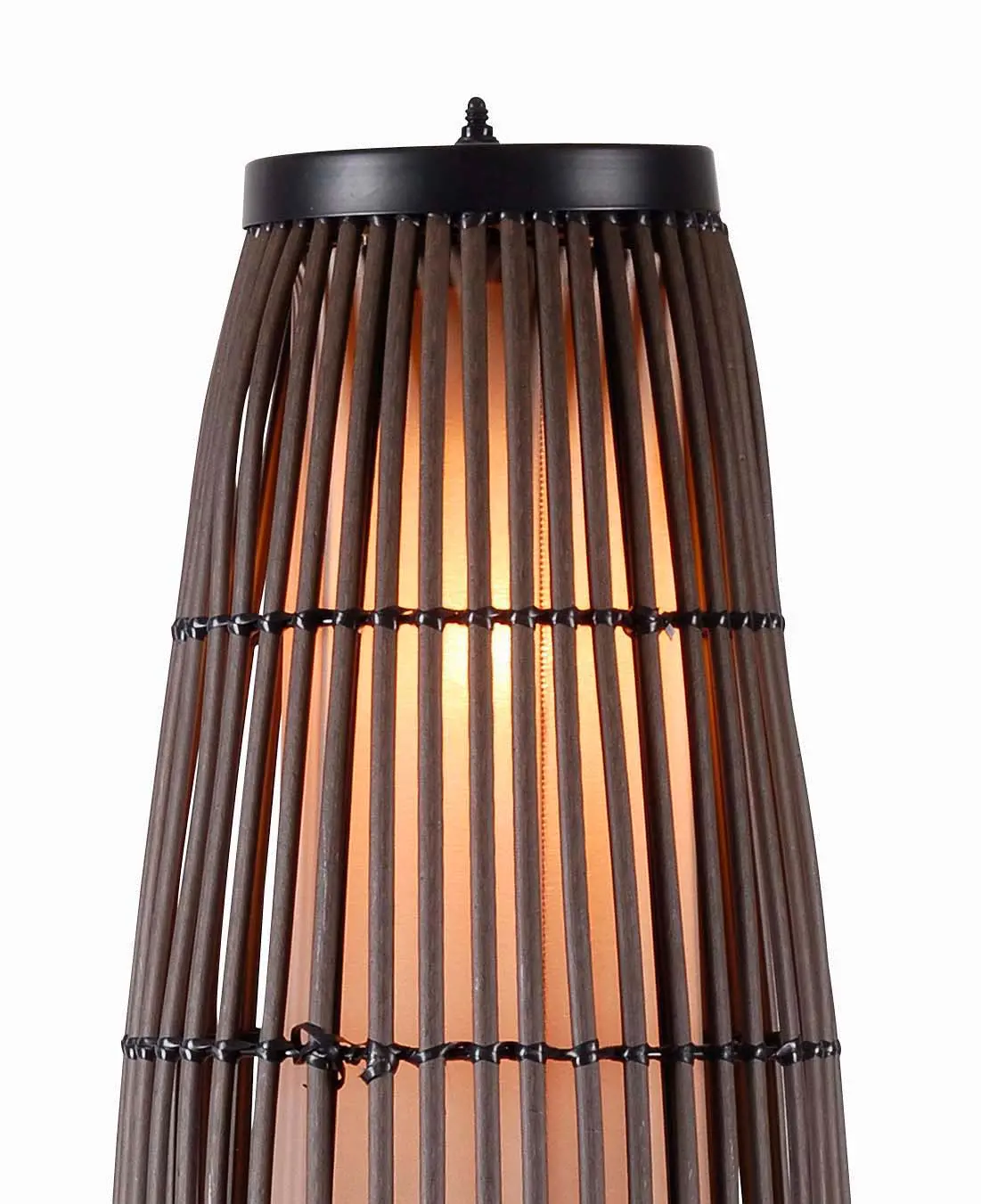 Rattan Outdoor Floor Lamp with Bronze Accents - Biscayne-2
