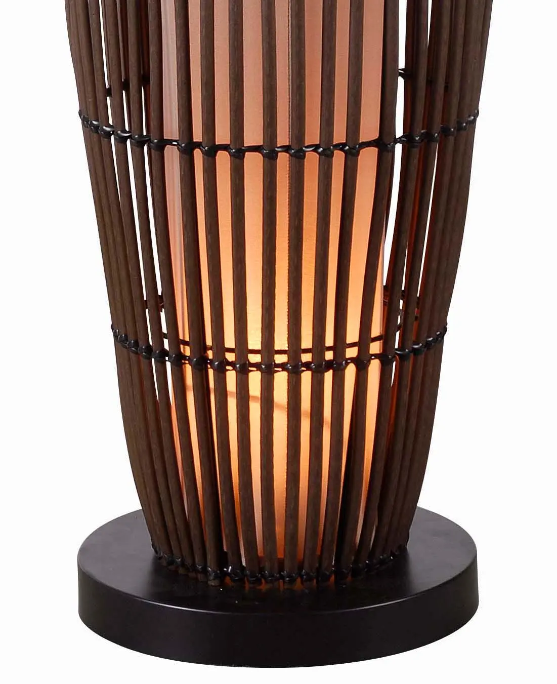 Rattan Outdoor Floor Lamp with Bronze Accents - Biscayne-4