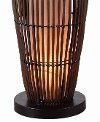 Rattan Outdoor Floor Lamp with Bronze Accents - Biscayne-4