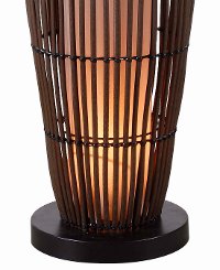 Rattan Outdoor Floor Lamp with Bronze Accents - Biscayne-4