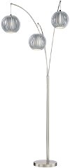 Polished Steel 3 Light Arch Floor Lamp - Deion