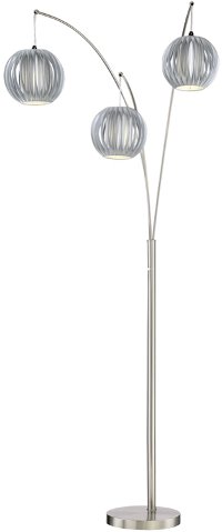 Polished Steel 3 Light Arch Floor Lamp - Deion
