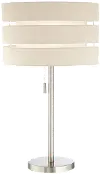 27 Inch Brushed Nickel Table Lamp with Linen Shade - Falan