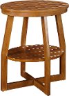 Brown Oval Slatted Accent Table - Cooper