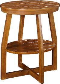 Brown Oval Slatted Accent Table - Cooper