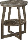 Gray Oval Slatted Accent Table - Cooper