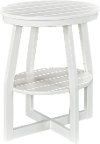 White Oval Slatted Accent Table - Cooper