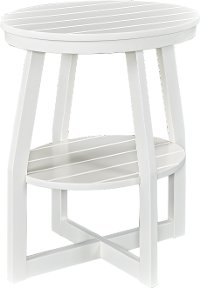 White Oval Slatted Accent Table - Cooper