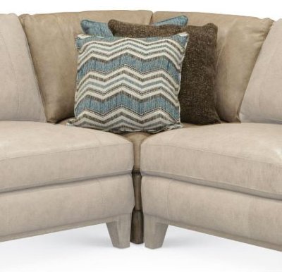 Contemporary Sand Leather Corner Piece - Mutual