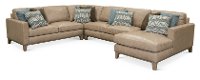 Contemporary 4 Piece Sand Leather Sectional - Mutual