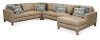 Sand Leather 4 Piece Sectional Sofa with RAF Chaise - Mutual