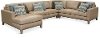 Contemporary 4 Piece Sand Leather Sectional - Mutual