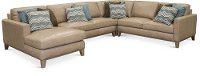 Sand Leather 4 Piece Sectional Sofa with LAF Chaise - Mutual