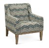 Contemporary Blue Chevron Upholstered Accent Chair - Mutual