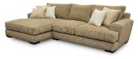 Casual Contemporary Beige 2 Piece Sectional Sofa - Baltic
