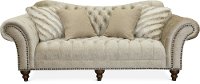 Traditional Golden Sand Embossed Velvet Sofa - Lorraine