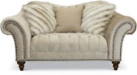 Traditional Golden Sand Embossed Velvet Loveseat - Lorraine