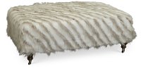 Traditional Denali Smoke Fur Cocktail Ottoman - Lorraine