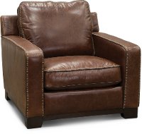 Casual Classic Sandalwood Brown Leather Chair - Pinkerton