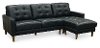 Mid-Century Modern 2 Piece Navy Leather Sectional - Ashton
