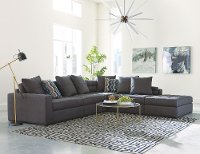 Contemporary Granite Gray 4 Piece Sectional Sofa - Noah